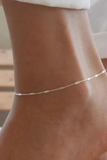 צמיד ויוי- צמיד רגל בייסיק עדין מכסף אמיתי