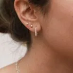 עגילי חישוק מלבנים עם טקסטורה מכסף 925