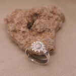 טבעת פרח חמניה מרוקעת מכסף 925 (2)