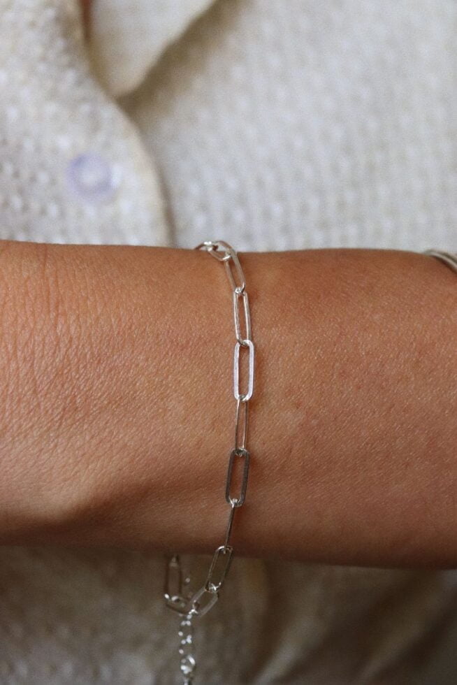 צמיד לולאות מוארכות בייסיק מכסף 925 או גולדפילד