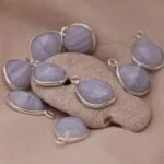 שרשרת כדוריות עדינה עם אבן חן בלו לייס כחולה טבעית מכסף 925 (1)