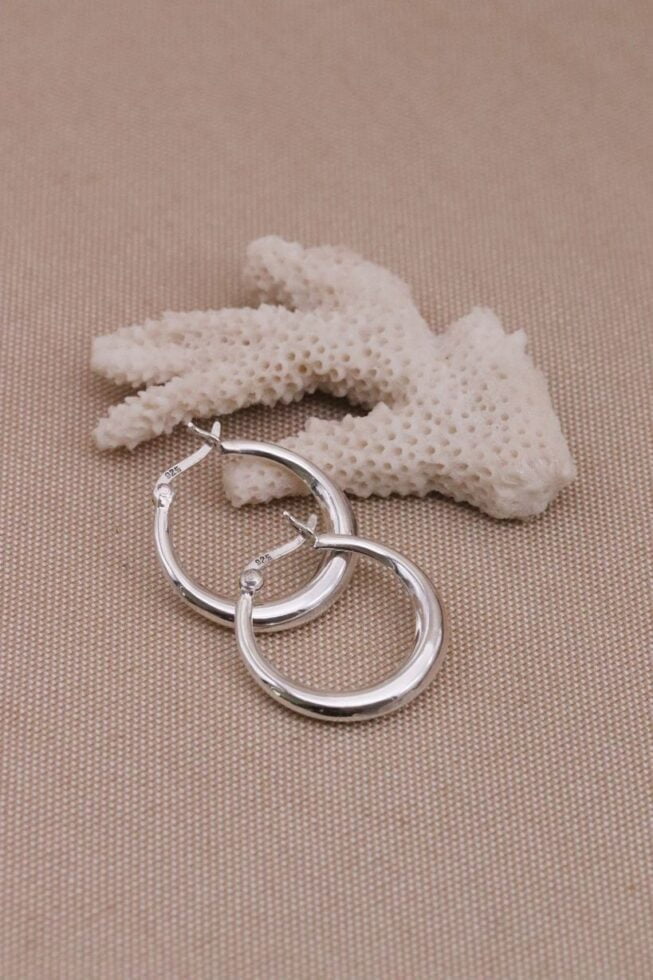 עגילי חישוק עבים מיוחדים מכסף 925 (2)