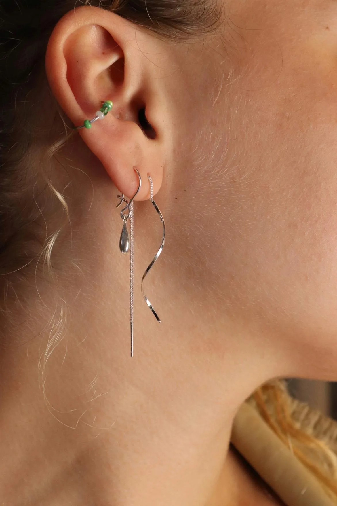 עגילי שרשרת תלויים כסף 925, עגילים מיוחדים לאישה, עגילים תלויים מכסף אמיתי (4)