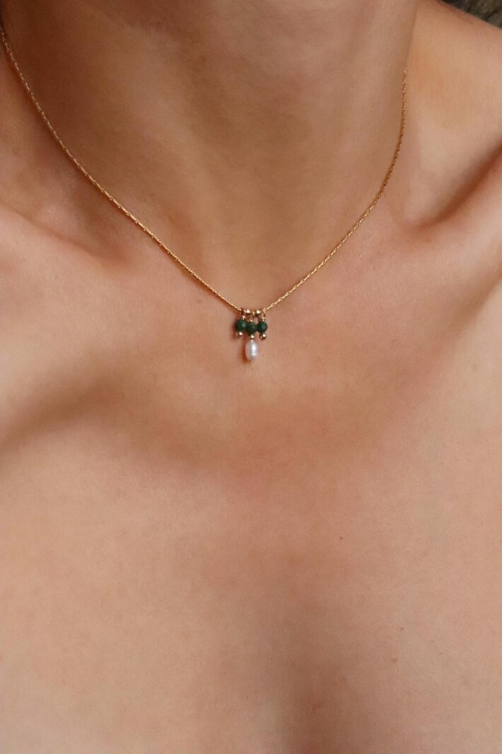 שרשרת אמרלד לאישה, אבני חושן, שרשרת אבן ברקת, שרשרת אבן חן לאישה, שרשראות זהב עדינות, תכשיטים עם אבן ברקת (1)