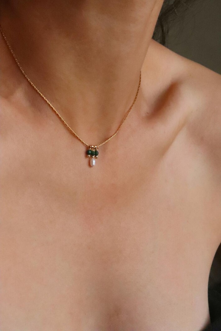 שרשרת אמרלד לאישה, אבני חושן, שרשרת אבן ברקת, שרשרת אבן חן לאישה, שרשראות זהב עדינות, תכשיטים עם אבן ברקת (2)