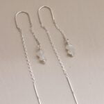 עגילים ארוכים תלויים, עגילי מונסטון לאישה, תכשיטי אבני חן, עגילים עם אבני חן, עגילי זהב ארוכים