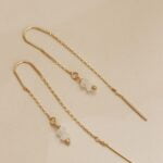 עגילים ארוכים תלויים, עגילי מונסטון לאישה, תכשיטי אבני חן, עגילים עם אבני חן, עגילי זהב ארוכים