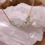 שרשרת זהב אוונטורין, שרשראות זהב עדינות, שרשראות אבני חן, שרשרת עם אוונטורין, שרשרת אבן חן ירוקה, שרשראות אוונטורין (2)