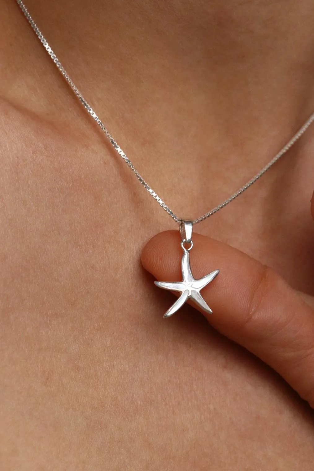 שרשרת כוכב ים, צדף אם הפנינה, שרשראות כסף מיוחדות, תליון כוכב ים, שרשראות כסף לנשים, שרשראות לנערות, שרשרת עם כוכב ים מכסף 925 (1)