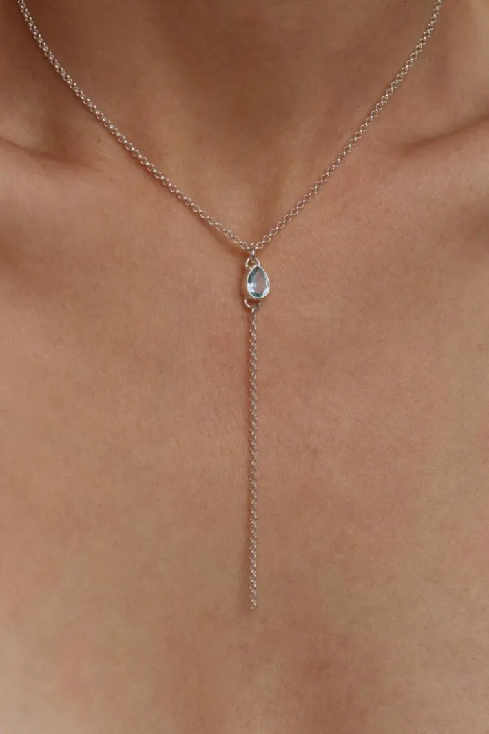 שרשרת עניבה לאישה, שרשראות קולר, שרשראות אבני חן, שרשרת אבן טופז, תכשיטים עם טופז, שרשראות טופז, שרשראות כסף מיוחדות, שרשראות לאירוע