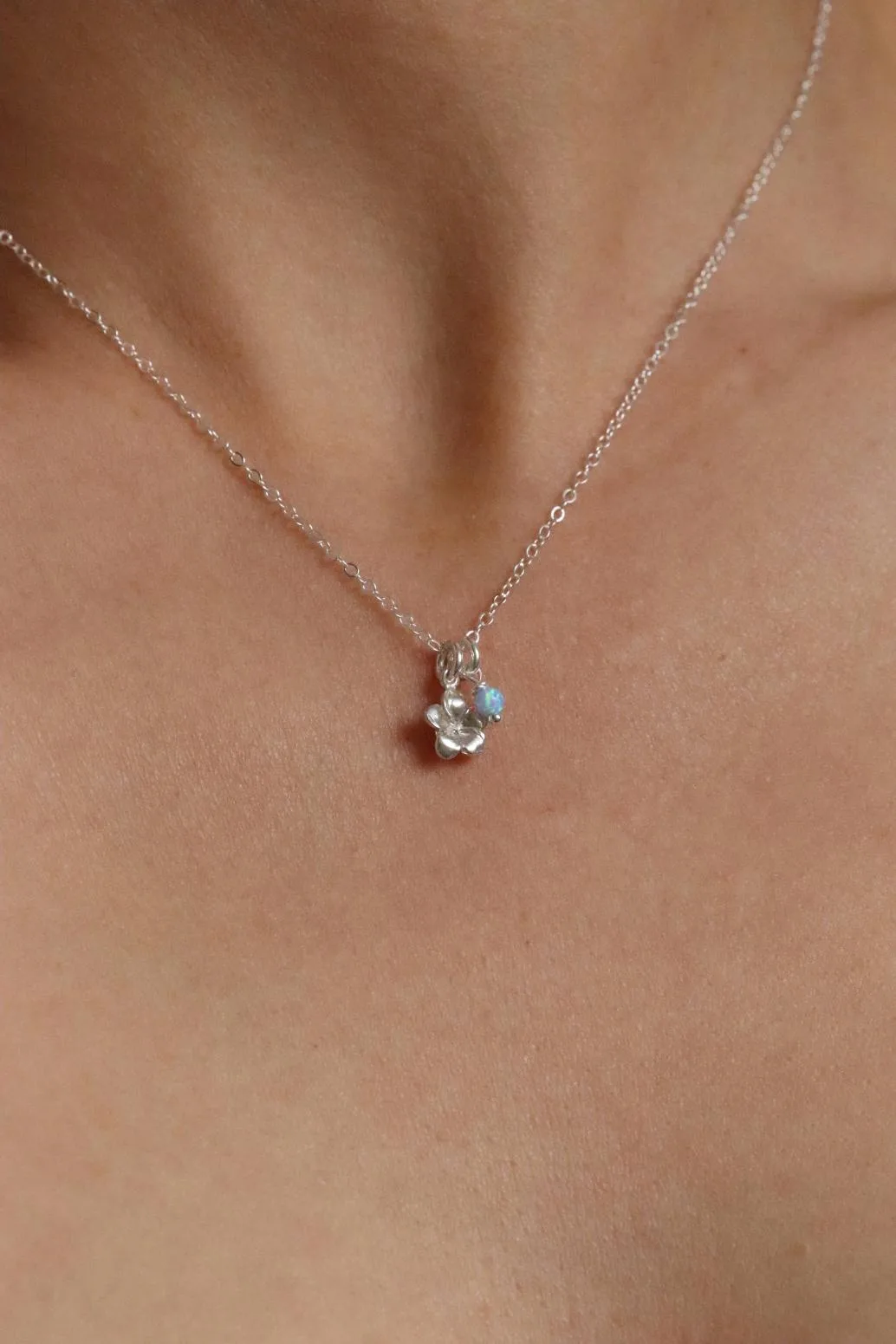 שרשרת פרח מכסף 925, שרשראות פרחים, שרשרת אופל, שרשרת טורקיז, שרשראות כסף עדינות, שרשראות לנערות, שרשרת מתנה (1)