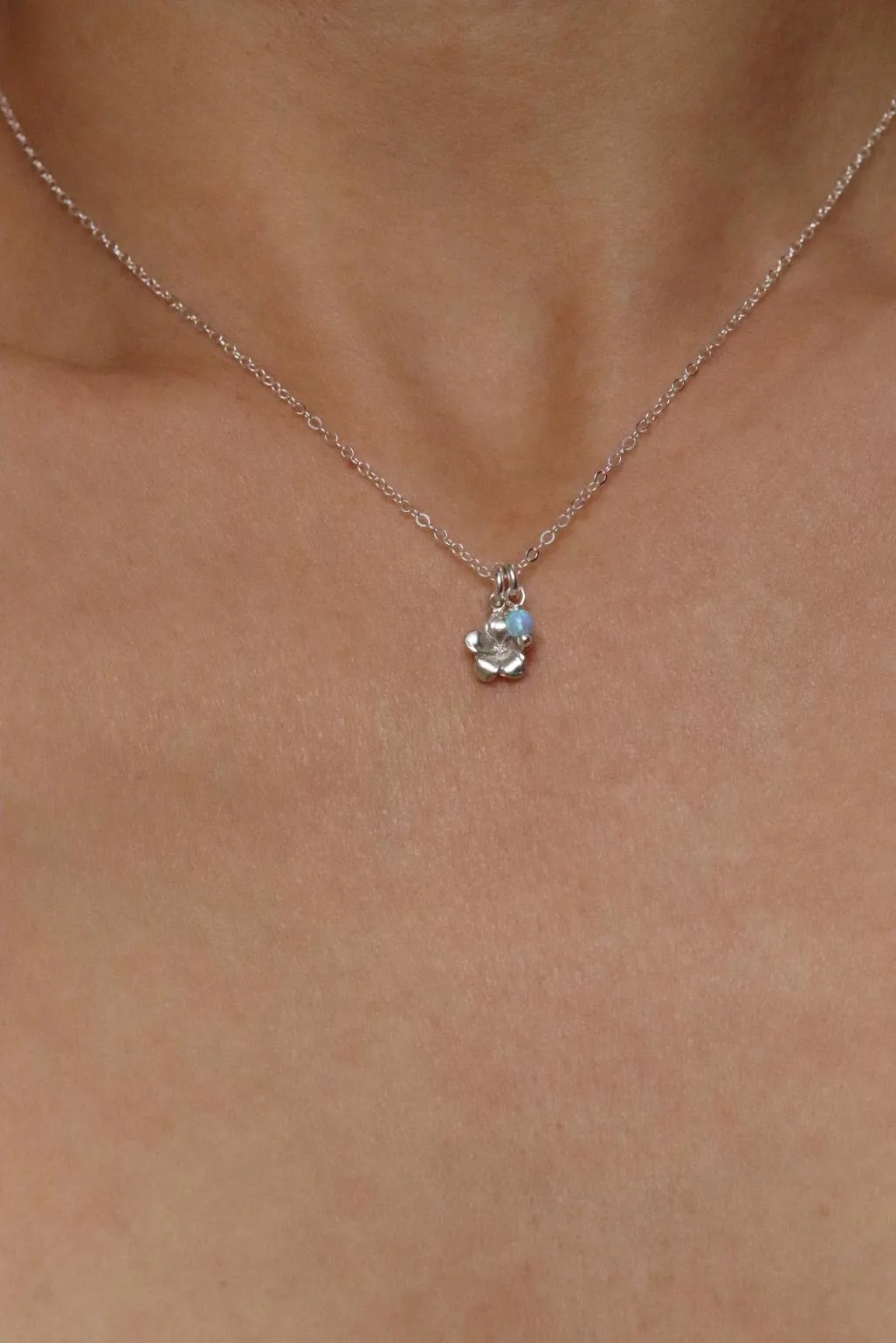 שרשרת פרח מכסף 925, שרשראות פרחים, שרשרת אופל, שרשרת טורקיז, שרשראות כסף עדינות, שרשראות לנערות, שרשרת מתנה (2)