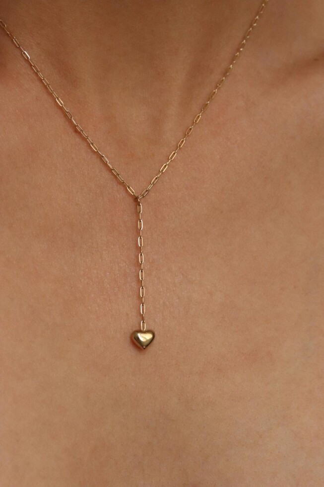 שרשרת עניבה זהב, שרשראות קולר לנשים, שרשרת תליון לב, שרשראות זהב עדינות, שרשראות לאירוע, שרשרת עניבה ציפוי זהב, שרשראות מיוחדות לנשים (1)