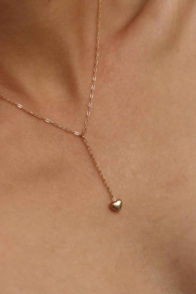 שרשרת עניבה זהב, שרשראות קולר לנשים, שרשרת תליון לב, שרשראות זהב עדינות, שרשראות לאירוע, שרשרת עניבה ציפוי זהב, שרשראות מיוחדות לנשים (2)