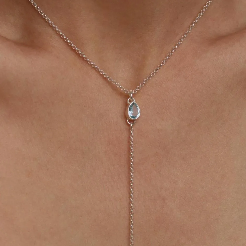 שרשרת עניבה לאישה, שרשראות קולר, שרשראות אבני חן, שרשרת אבן טופז, תכשיטים עם טופז, שרשראות טופז, שרשראות כסף מיוחדות, שרשראות לאירוע