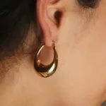 עגילי חישוק זהב, עגילי זהב לאישה, עגילי חישוק נפוחים, עגילי חישוק טיפה, חישוקי טיפה זהב