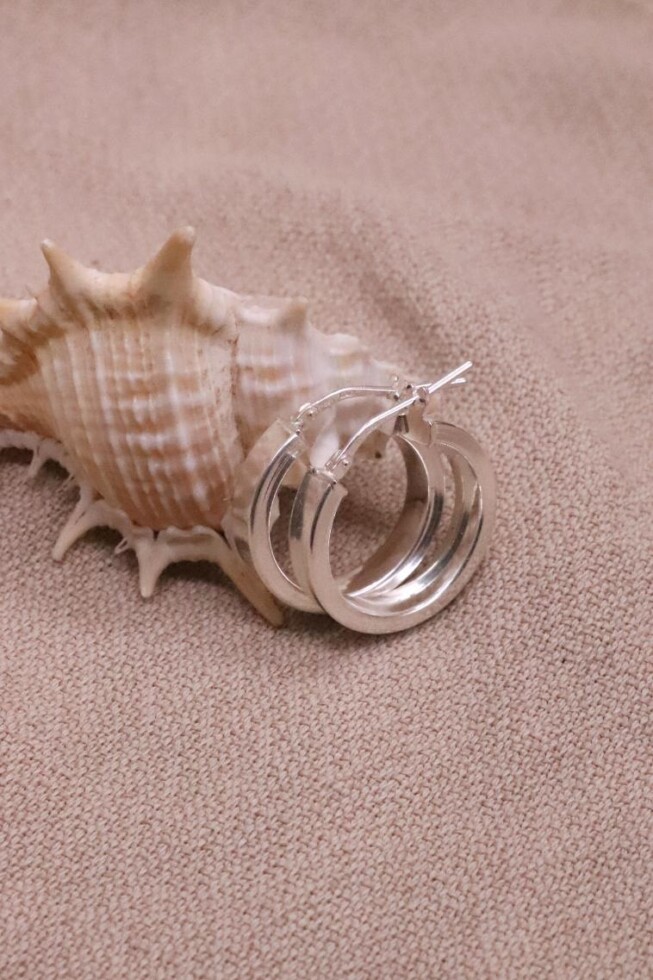 עגילי חישוק עבים מכסף 925, עגילים חישוק לאישה, עגילים למשרד, עגילים לאירוע, עגילי כסף לנשים, עגילי חישוק מיוחדים, עגילי חישוק קלים (2)