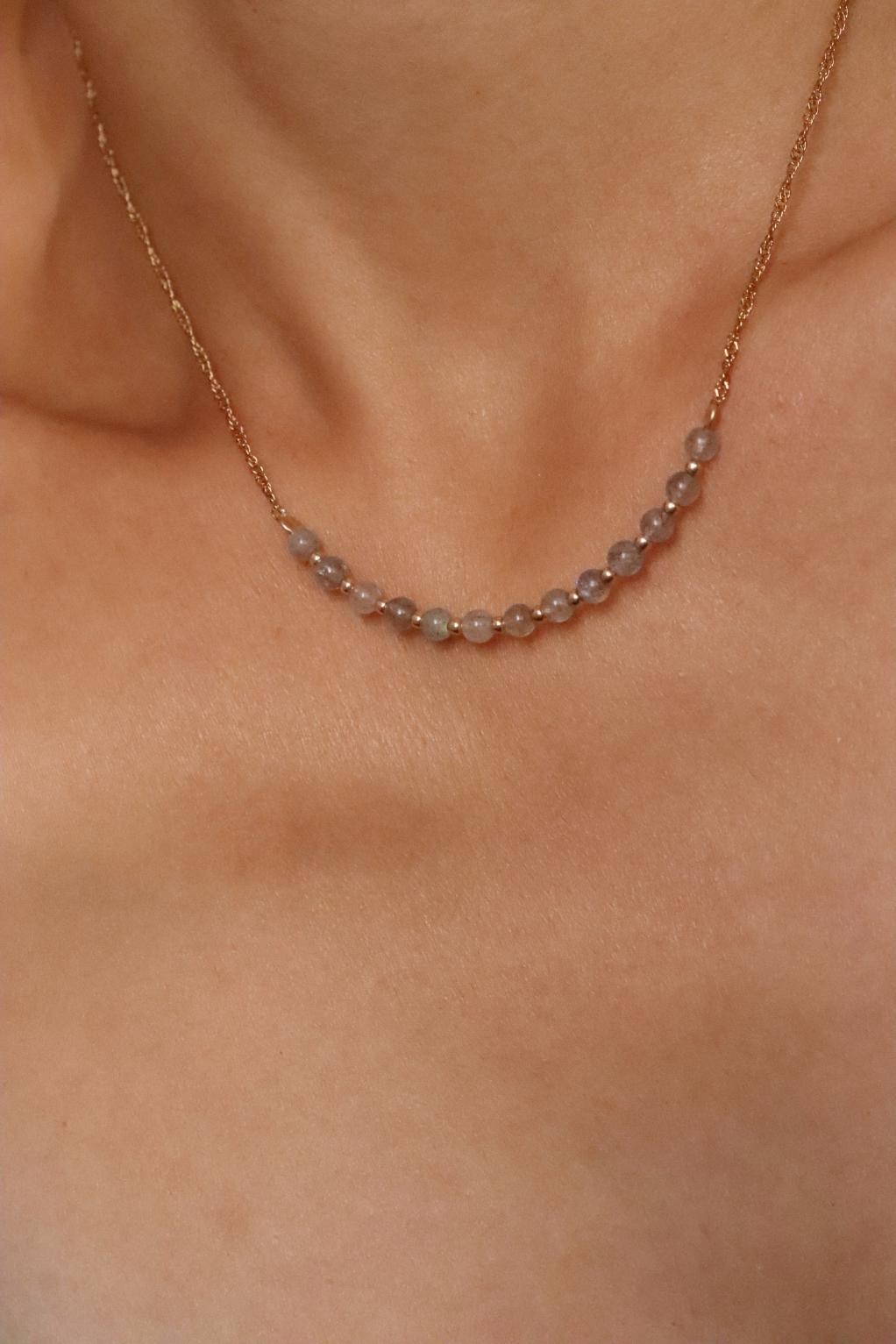 שרשרת לברדורייט לאישה, שרשראות עדינות לנשים, שרשראות אבני חן, שרשראות גולדפילד לאישה, שרשראות כסף לאישה (1)