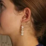 עגילי פנינה תלויים, עגילי פנינה מכסף 925, עגילי כסף תלויים, עגילים תלויים לנשים, עגילים לכלה, עגילים לחתונה, עגילים לאירוע (2)