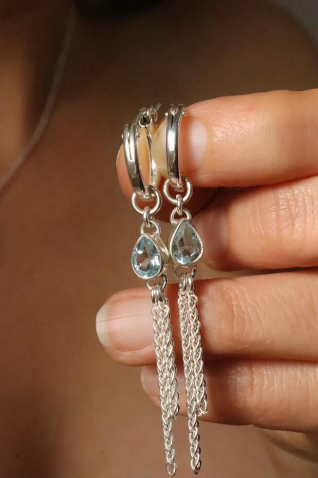 עגילי חישוק טופס, עגילים עם אבני חן, אבני חושן, אבן טופז סגולות, תכשיטים עם אבני חן, אבני לידה