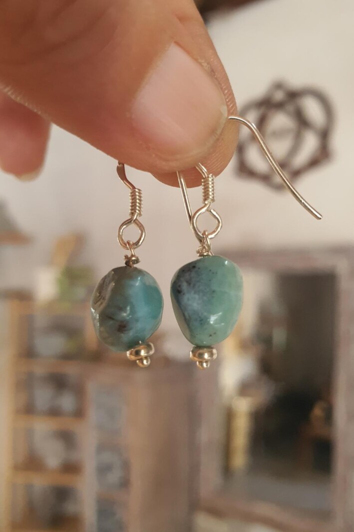 עגילי לרימר לאישה, עגילי לרימר כסף 925, עגילי כסף תלויים, אבן חן לרימר, תכשיטים עם לרימר