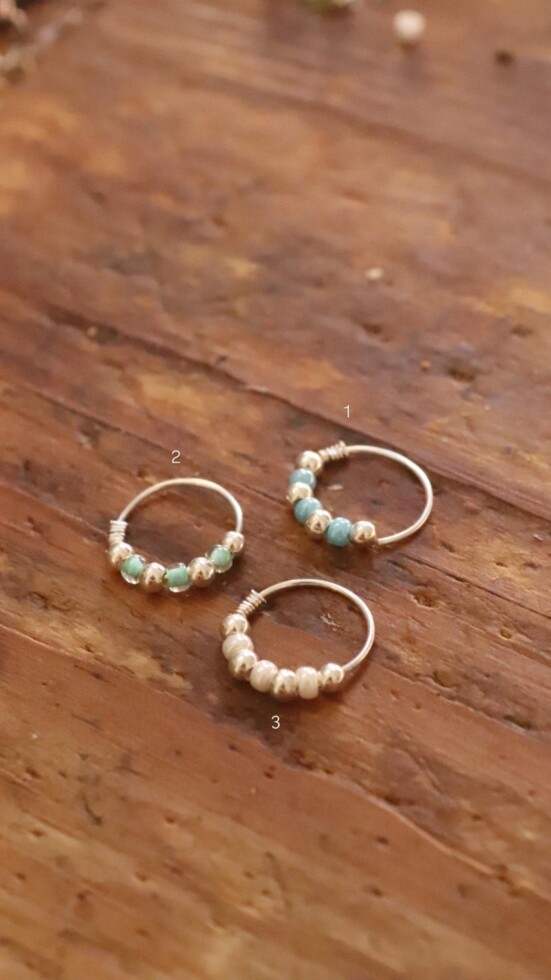 עגילים להליקס, הליקס חרוזים, עגיל להליקס עם חרוזים, חישוק להליקס, עגיל להליקס