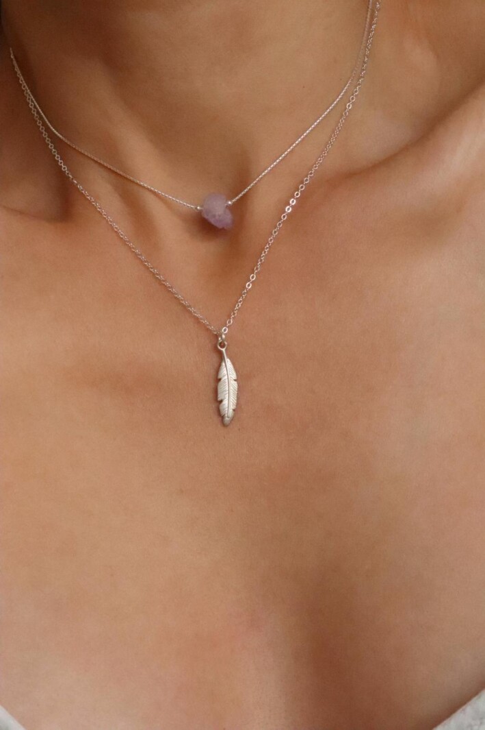 סט שרשראות לאישה, שרשרת אמטיסט לאישה, אמטיסט גולמית, שרשראות אבני חן, שרשרת אמטיסט כסף 925, שרשרת אמטיסט גולמית