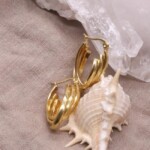 עגילי חישוק זהב לאישה, עגילי זהב מיוחדים, עגילי זהב לאירוע, עגילי חישוק עבים, חישוקי זהב לאישה (1)