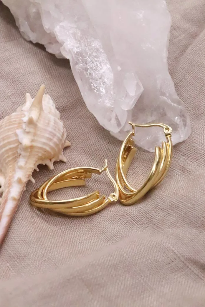 עגילי חישוק זהב לאישה, עגילי זהב מיוחדים, עגילי זהב לאירוע, עגילי חישוק עבים, חישוקי זהב לאישה (3)