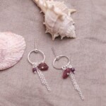 עגילי רובי לאישה, אבן לפיריון, עגילי כסף עדינים, עגילי כסף מיוחדים, עגילי רובי כסף 925, מתנה לבת זוג, עגילים מתנה לחברה (2)