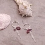 עגילי רובי לאישה, אבן לפיריון, עגילי כסף עדינים, עגילי כסף מיוחדים, עגילי רובי כסף 925, מתנה לבת זוג, עגילים מתנה לחברה (2)