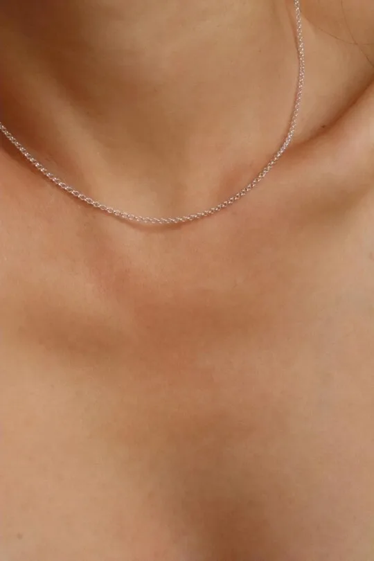 שרשרת לולאות כסף 925, שרשראות ללא תליון, שרשרת כסף לאישה, שרשרת כסף ללא תליון, שרשראות כסף עדינות