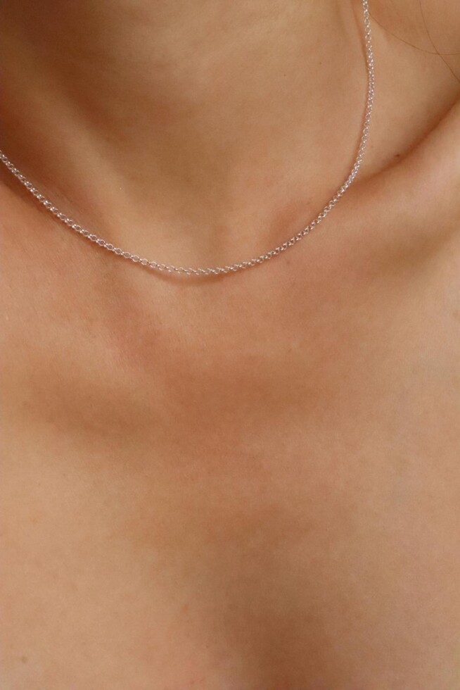 שרשרת לולאות כסף 925, שרשראות ללא תליון, שרשרת כסף לאישה, שרשרת כסף ללא תליון, שרשראות כסף עדינות