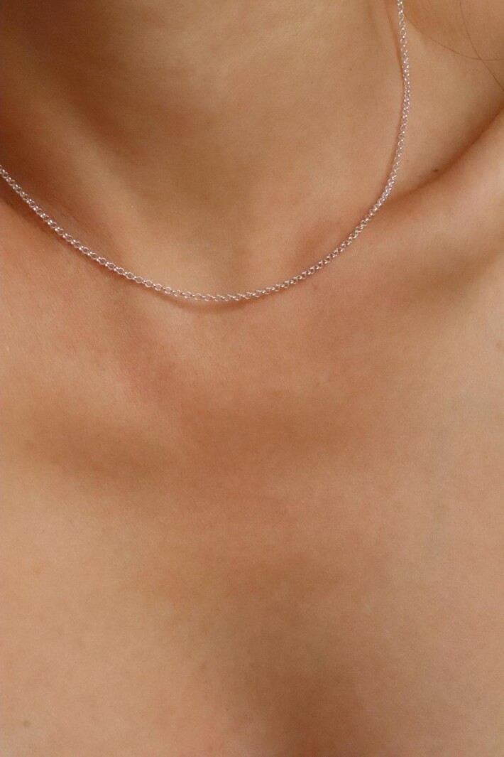 שרשרת לולאות כסף 925, שרשראות ללא תליון, שרשרת כסף לאישה, שרשרת כסף ללא תליון, שרשראות כסף עדינות