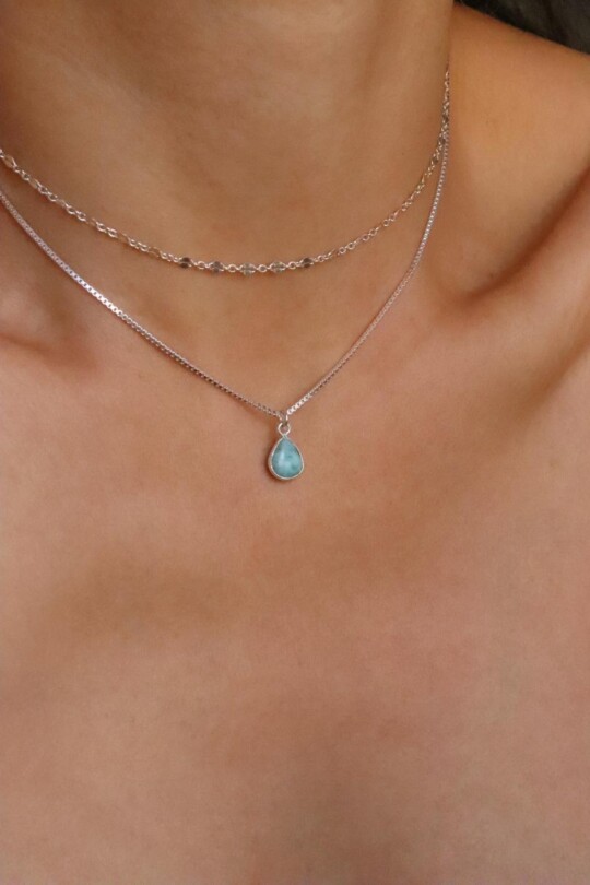 שרשרת לרימר לאישה, סט שרשראות לאישה, שרשראות אבן חן, תכשיטים עם לרימר, סגולות אבן לרימר, שרשרת כסף ללא תליון