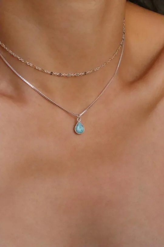 שרשרת לרימר לאישה, סט שרשראות לאישה, שרשראות אבן חן, תכשיטים עם לרימר, סגולות אבן לרימר, שרשרת כסף ללא תליון