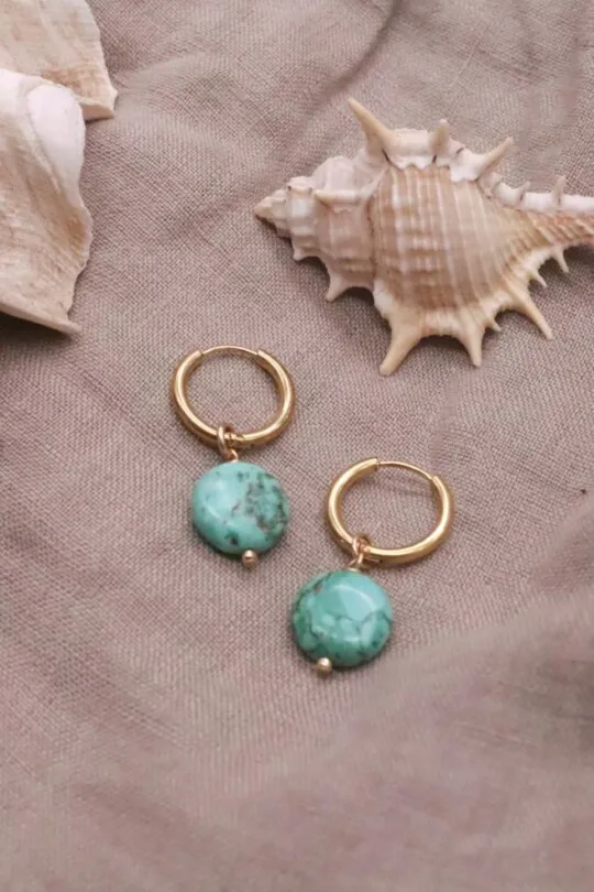 עגילי חישוק אבן חן, עגילי חישוק זהב, עגילי חישוק לאישה, חישוקי זהב לאישה, עגילים עם אבן חן