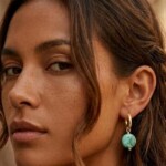 עגילי חישוק עם אבן חן, עגילי טורקיז