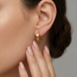 עגילי חישוק קטנים, עגילי חישוק זהב קטנים, עגילי חישוק זהב עבים, עגילי חישוק זהב לאישה, עגילי זהב לאישה (3)