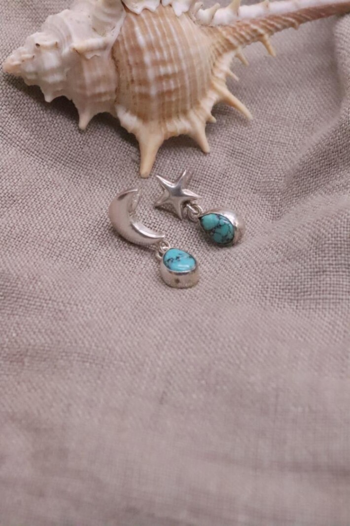 עגילי שמש וירח כסף 925, עגילי אבן חן צמודים לאוזן, עגילים מיוחדים לאישה, עגילי שמש צמודים לאוזן, עגילי ירח צמודים לאוזן (1)