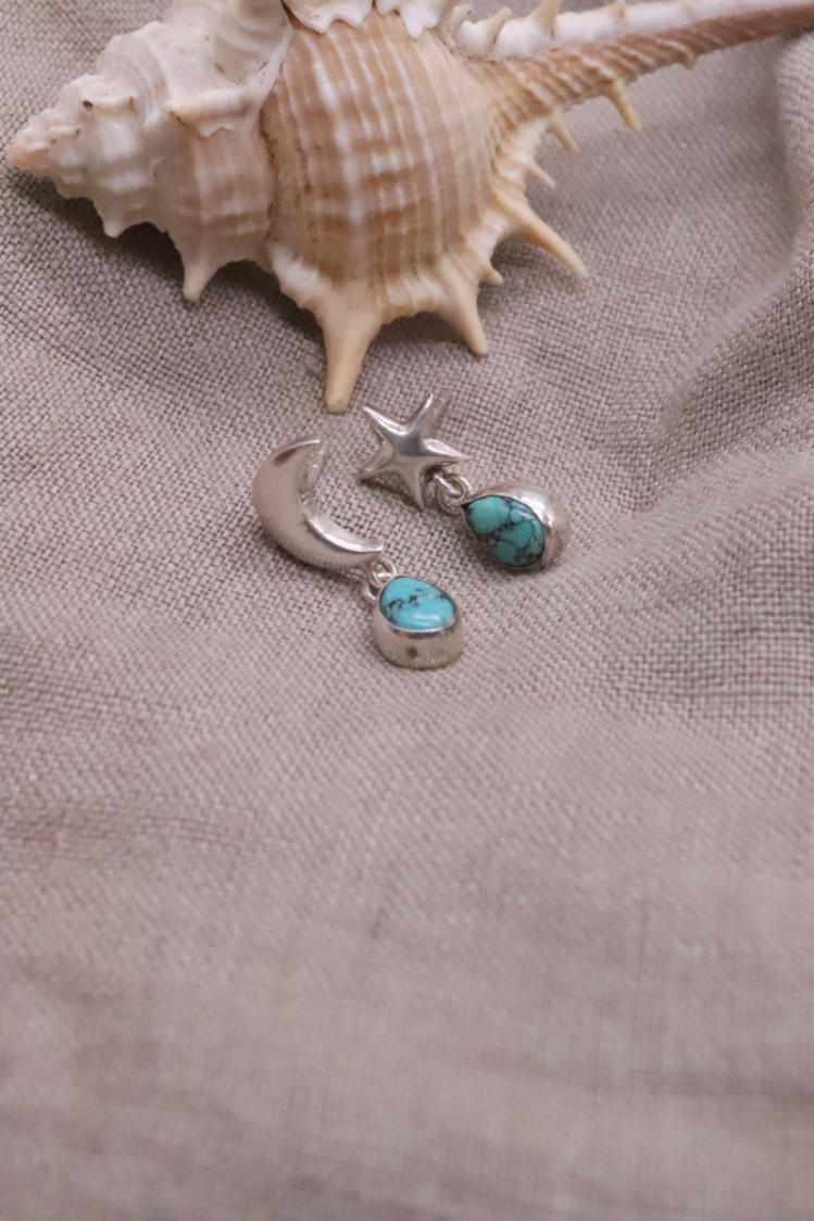 עגילי שמש וירח כסף 925, עגילי אבן חן צמודים לאוזן, עגילים מיוחדים לאישה, עגילי שמש צמודים לאוזן, עגילי ירח צמודים לאוזן (1)