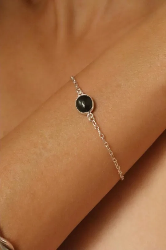 צמיד טורמלין שחור כסף 925, צמיד אבן חן לאישה, צמידי אבני חן כסף 925, צמידים לנשים, צמידי כסף לנשים, אבן חן להגנה, קמע להגנה