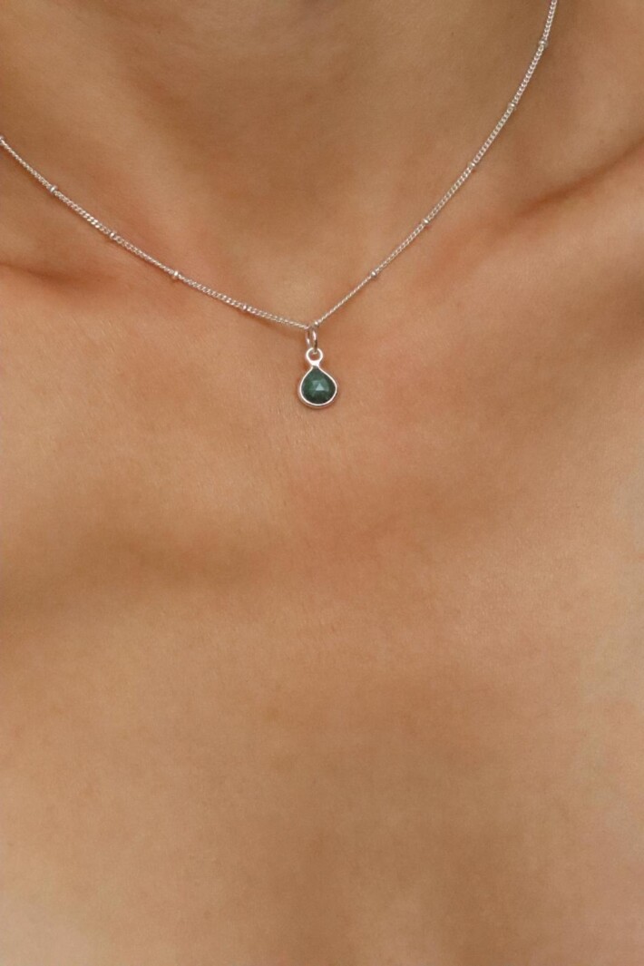 שרשרת אמרלד לאישה, שרשרת אבן ברקת לאישה, תליון אמרלד כסף 925, תליון אבן ברקת כסף 925, תכשיטי אמרלד לאישה, תכשיטים עם אבני חן, שרשראות אבני חן, (2)