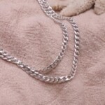 שרשרת ארוכה לגבר, שרשרת כסף לגבר, שרשראות ללא תליון, שרשראות יוניסקס, שרשראות ארוכות, שרשרת לולאות לגבר (2)