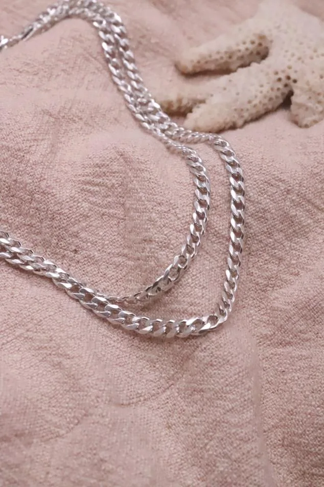 שרשרת ארוכה לגבר, שרשרת כסף לגבר, שרשראות ללא תליון, שרשראות יוניסקס, שרשראות ארוכות, שרשרת לולאות לגבר (2)