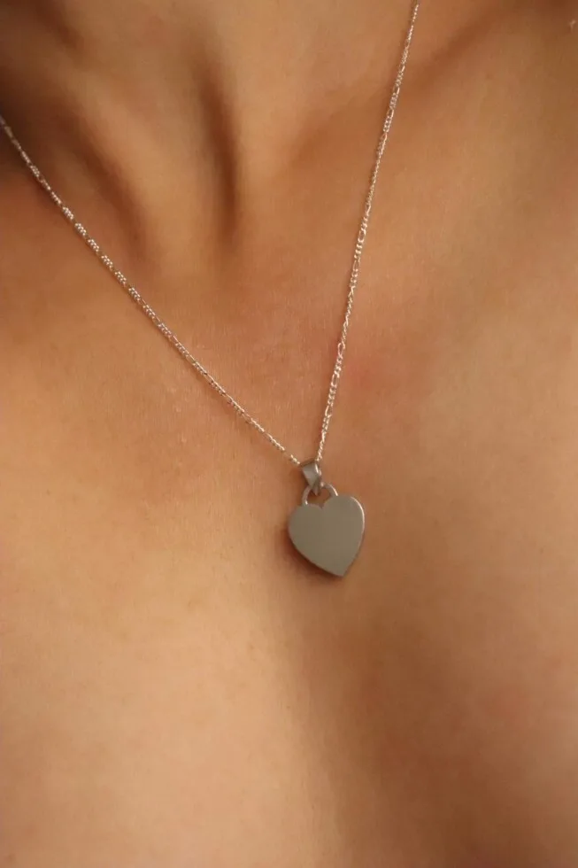 שרשרת כסף עם תליון לב, שרשראות כסף ארוכות, שרשרת לב לאישה, תליון לב, שרשראות חריטה לנשים, שרשרת לב מכסף 925