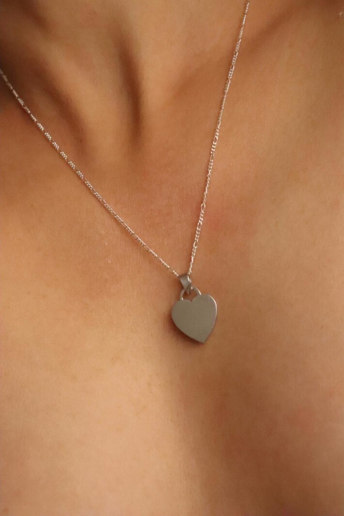 שרשרת כסף עם תליון לב, שרשראות כסף ארוכות, שרשרת לב לאישה, תליון לב, שרשראות חריטה לנשים, שרשרת לב מכסף 925