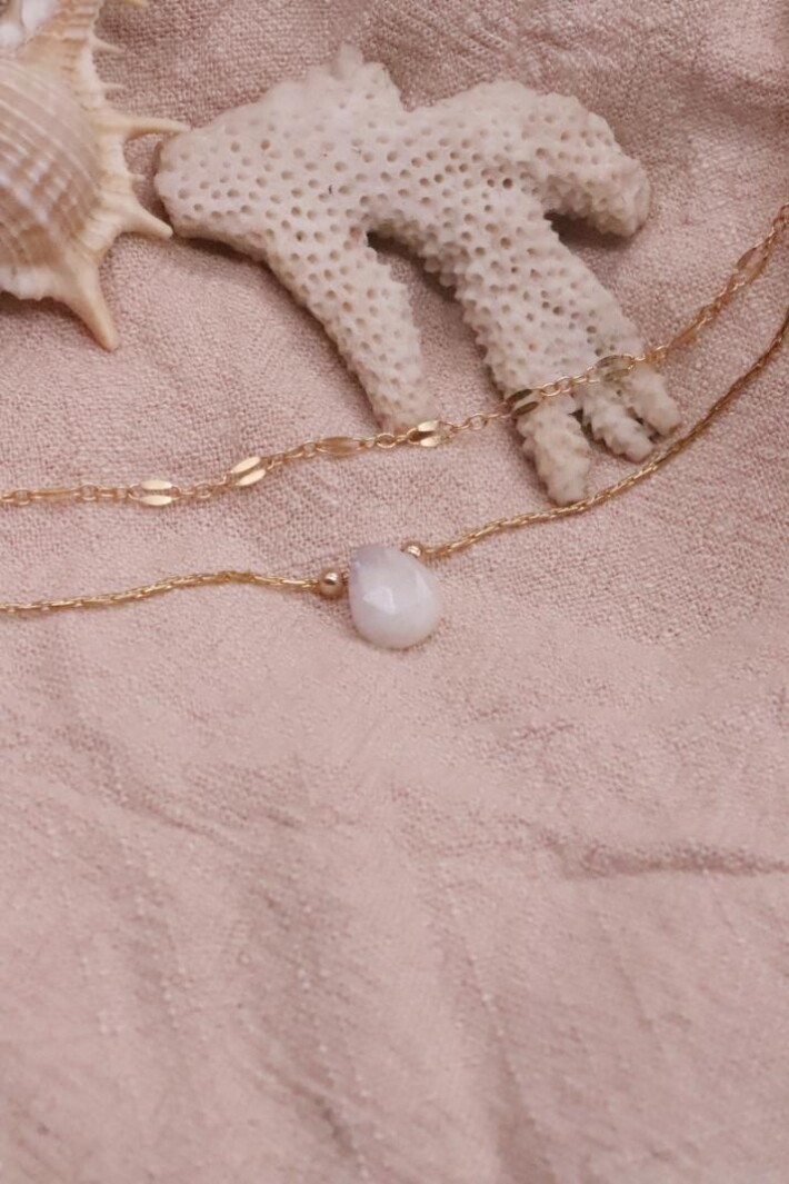 שרשרת מונסטון לאישה, אבן אהבה, סט שרשראות זהב לאישה, שרשראות מונסטון, אבן ירח, סט תכשיטים לאישה, שרשראות מדורגות (1)