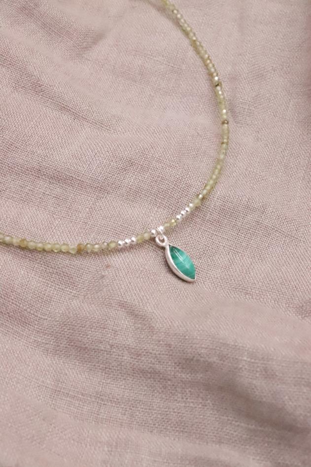 שרשרת פרידוט לאישה, שרשראות חרוזים קצרות, שרשראות אבני חן, שרשרת מלכית לאישה, שרשרת אבן חן כסף 925