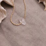 שרשרת קוורץ לאישה, גביש קוורץ, שרשראות אבני חן, שרשראות אבנים קצרות, שרשרת זהב עם אבן חן, שרשרת זהב עם קוורץ (1)